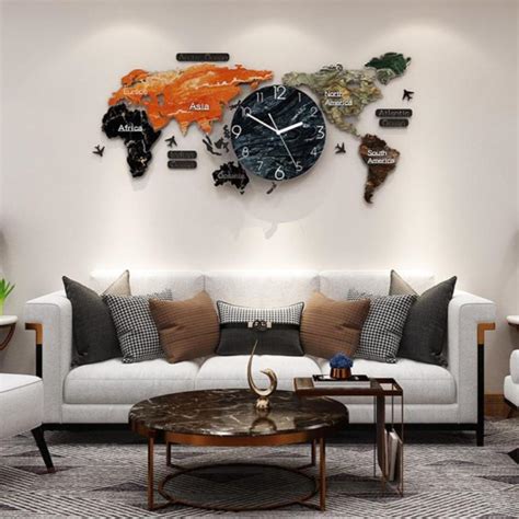 The World Map Wall Clock Art And Wall Decor Homewares For Home