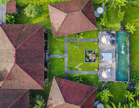 An Aerial View Of A Luxurious Balinese Holiday Villa By Stocksy