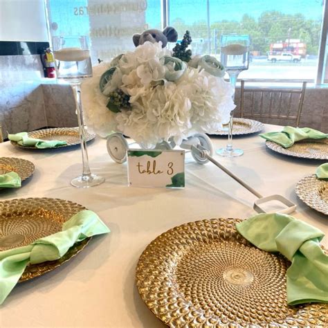 Mint Green Ivory And Gold Baby Shower Ideas Gold Baby Showers Mint