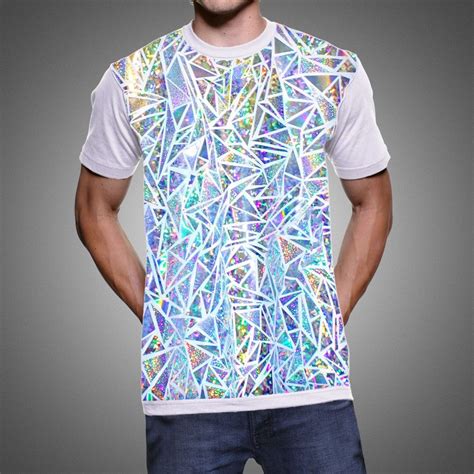Holographic Mosaic Tee Silver Holographic Fashion Reflective