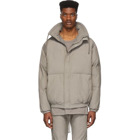 Essentials Grey Puffer Jacket 200 Ssense Lookastic