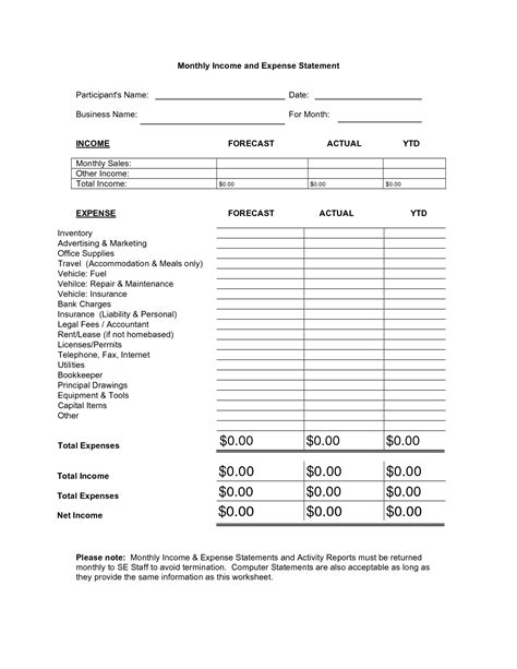 13 Income Expense Monthly Budget Worksheet