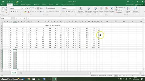 Excel 2016 Tabla De Multiplicar Youtube