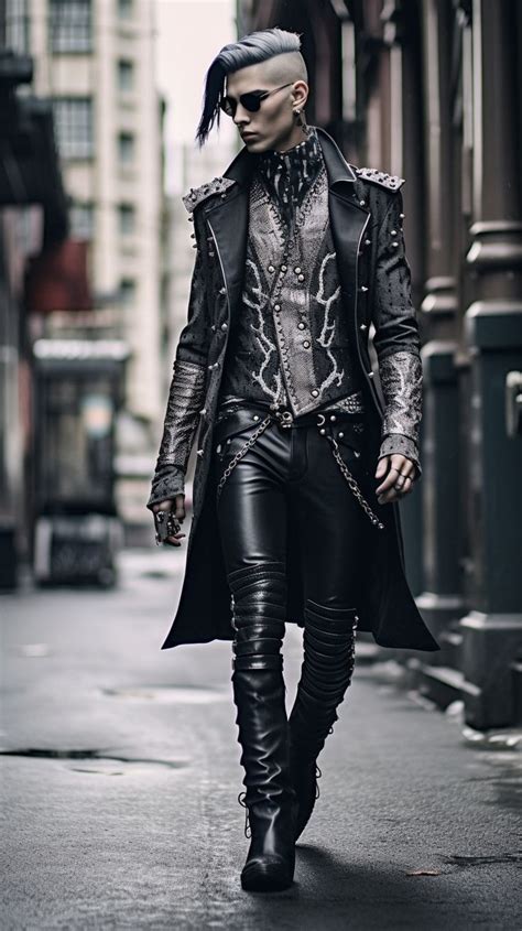 Goth Man Created With Ai By Amanda Church Gothic Fashion Men Gothic Men Dark Fashion