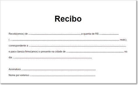 Modelos De Recibo De Pagamento Para Imprimir Blog Brasil
