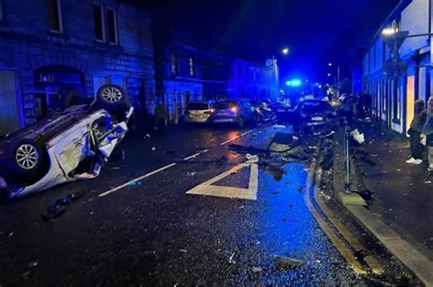 Car Flipped On Roof In Scots Town After Horror Multi Vehicle Smash