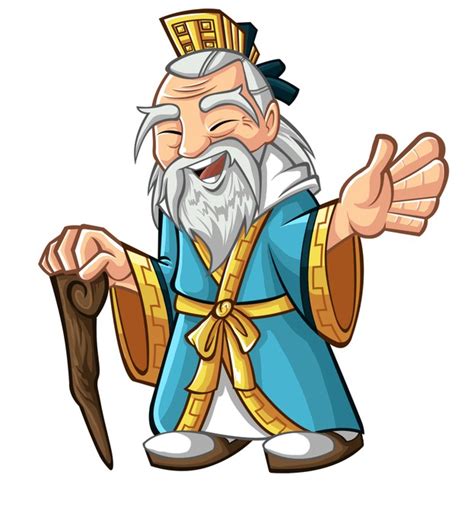 Create A Cute Cartoon Chinese Sage For Websites Mascot Illustration