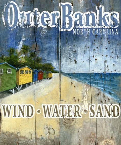 Vintage Beach Décor Outer Banks Rustic Sign