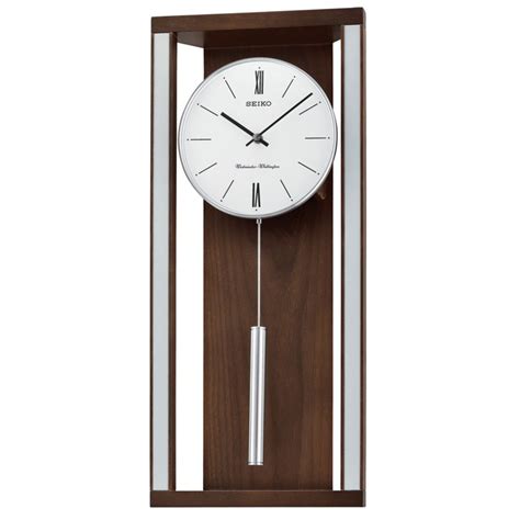 Seiko Mid Century Modern And Sophisticated Wall Clock With Pendlum And