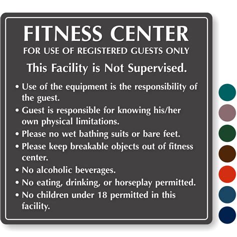 Fitness Center Signs Fitness And Swimming Pool Signs