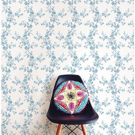 2704 22261 Claire Blue Floral Trail Wallpaper By Brewster