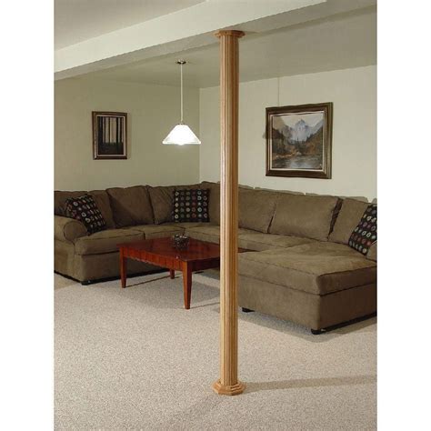 Pole Wrap 96 In X 12 In Mdf Basement Column Cover 87128 The Home