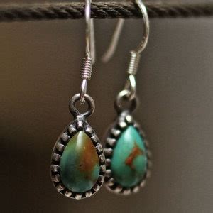 Turquoise Earring Teardrop Earring Stone Earring Silver Earring