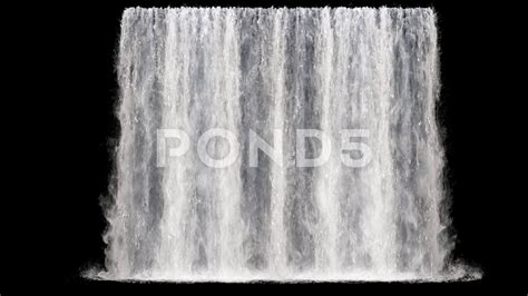 Waterfall Texture Seamless Loop 4k Isolated On Black With Alpha Stock