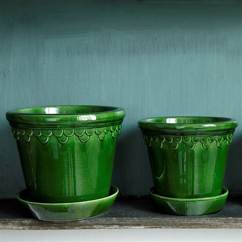 Københavner Green Emerald Pot In 2021 Large Plant Pots Green Pottery