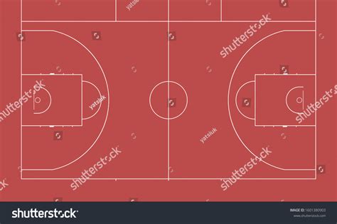 Imitation Sports Basketball Court Top View Stock Vector Royalty Free