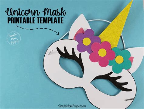 Unicorn Face Masks With Free Printable Templates Mask For Kids Face