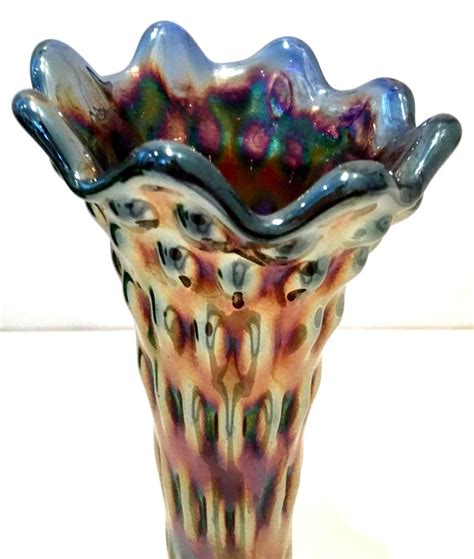 Pair Of Antique American Art Glass Rustic Vases For Sale At 1stdibs