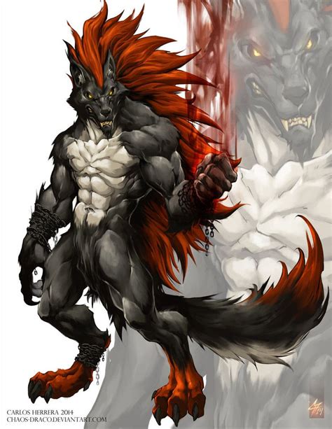 Red Werewolf 2 Comission Work By Chaos Draco On Deviantart Werewolf