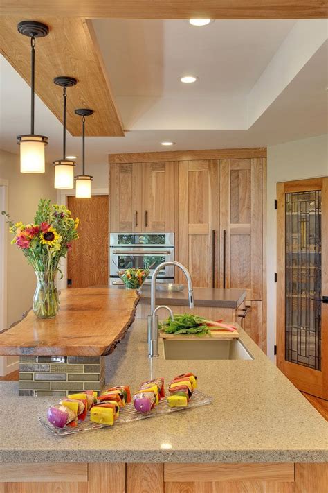 Contemporary Kitchen With Quartz Countertops And Red Birch Cabinets