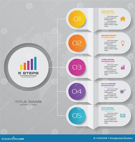 5 Steps Infographics Chart Design Element For Data Presentation Stock