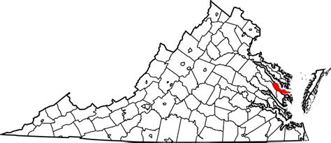 Image Map Of Virginia Highlighting Middlesex County