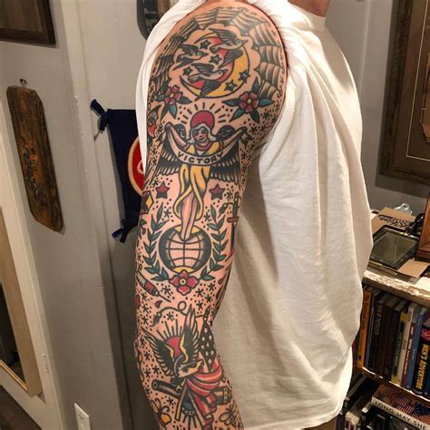Update More Than 81 American Traditional Tattoo Sleeve Super Hot Vova