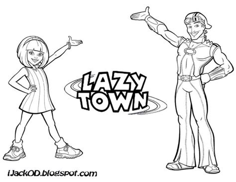 Lazy Town Colouring Pages