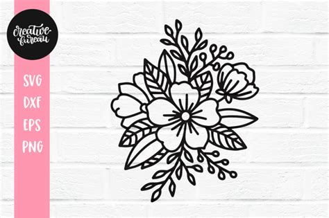 Florals SVG DXF Cut File , Flowers SVG, Floral Arrangement SVG By