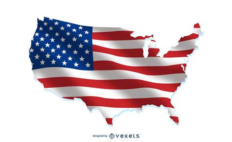 Usa Flag Over Country Map Vector Download