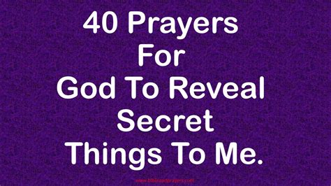 40 Prayers For God To Reveal Secret Things To Me