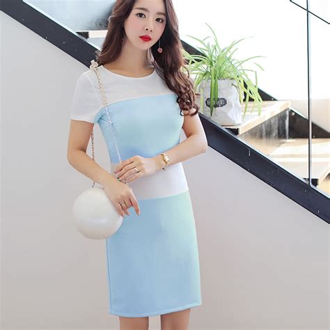 Buy Summer Dress Women Clothing Bodycon Dress Korean Cute Short Sleeve Dress 0