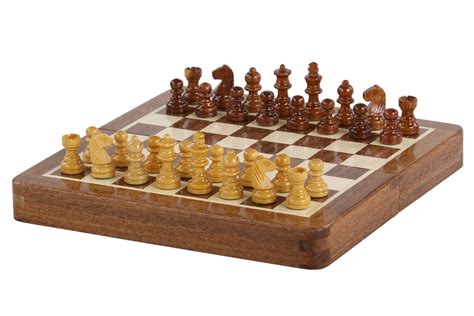 Wooden Magnetic Mini Chess Set With Inlaid Chessboard Online Chess Shop