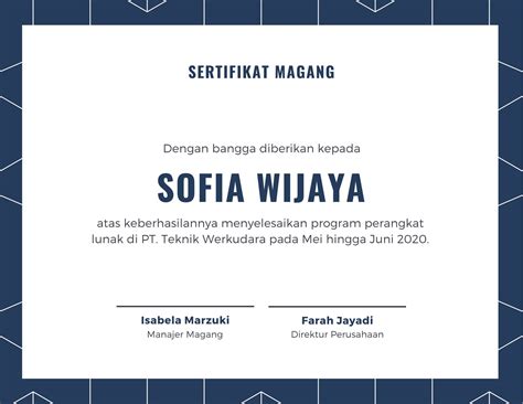 Sertifikat Pkl Mahasiswa