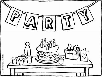 Birthday Party Colouring Coloring Pages Sheets Drawing