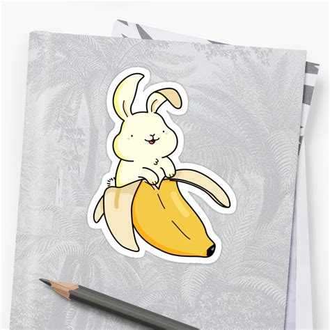 Kawaii Banana Bunny Sticker By Kawaiilife Redbubble