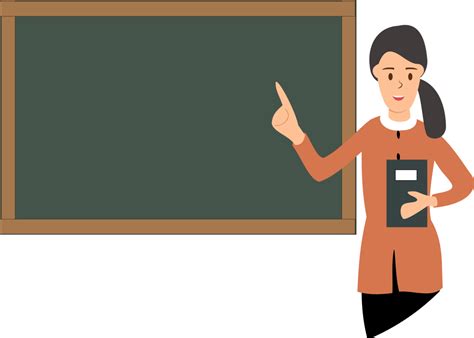 Illustration Of A Teacher Teaching In Front Of The Blackboard