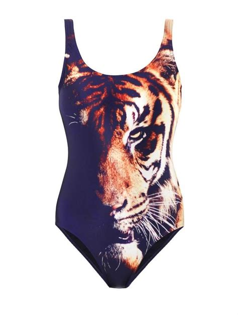 We Are Handsome The Stalker Tiger Print Swimsuit Print Swimsuit Cat