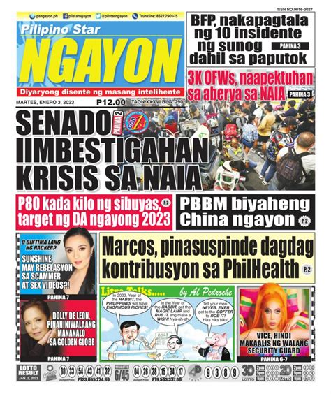 Pilipino Star Ngayon January Newspaper