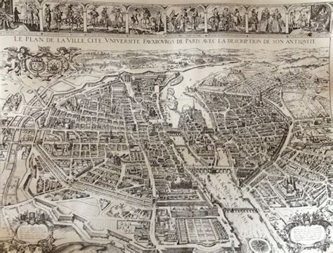 Paris France 1600s Old Map Of Paris Plans Of Paris Photo