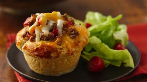 I do that for all of my bread/crust recipes because, this way, it is a lot less time consuming to get the right texture. Sloppy Joe Biscuit Cups recipe from Pillsbury.com