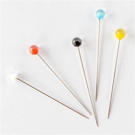 Tulip ‘shizuku’ Glass Head Pins Set Of 10 Modern Mending
