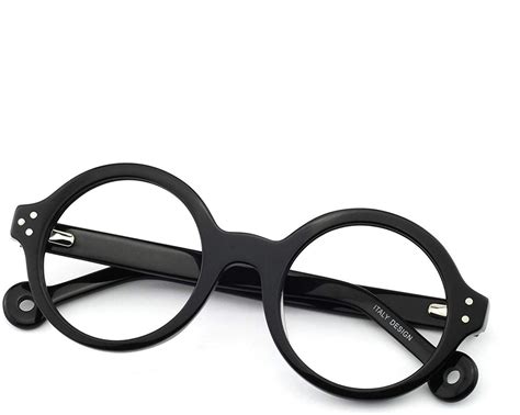 Occi Chiari Lightweight Black Round Eyewear Frames With Optical Clear