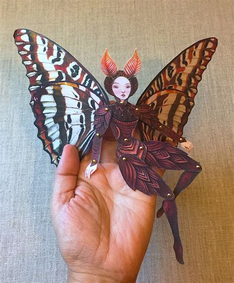 Moth Fairy Jointed Paper Doll Kit Etsy