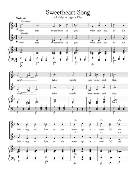 Sweetheart Song Sheet Music For Piano Vocals Choral