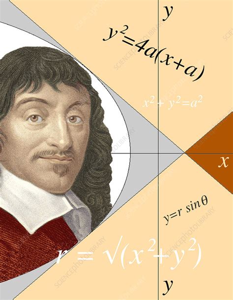 Artwork Of Rene Descartes With Equations And Lines Stock Image H404 0211 Science Photo Library