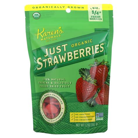 Karens Naturals Organic Just Strawberries 12 Oz 34 G