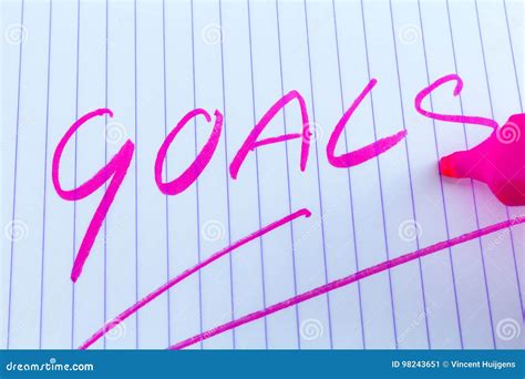 Goals Keyword Written With Pink Marker Stock Image Image Of Discover