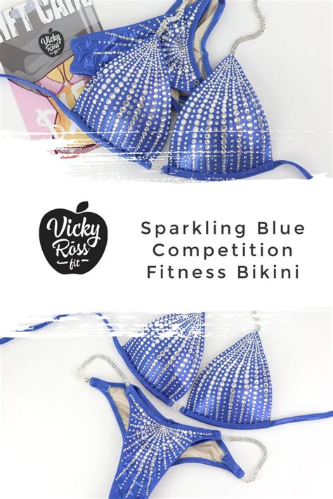 Sparkling Blue Competition Fitness Bikini For Women Blue Competition