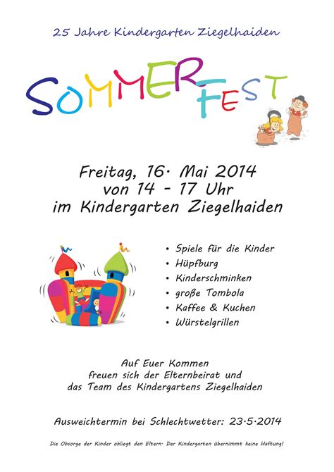 Ihr abonnement von sky fristgerecht kündigen können sie innerhalb der vertragslaufzeit jederzeit unter einhaltung der kündigungsfrist. 25 Jahre Kindergarten Ziegelhaiden - SOMMERFEST ...